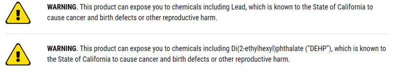 Warning - Prop 65 Information from Fire Fighter Products